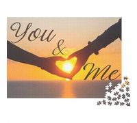 Romantico puzzle a mano da 1000 pezzi, forma di cuore, per adulti dai 12 anni in su, gioco educativo, bellissima decorazione, sfida ad alta difficoltà, compleanno maschile e femminile, 38x26cm