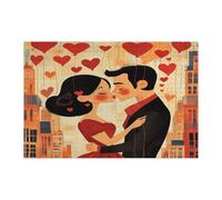 Romantico puzzle di San Valentino per adulti 1000 pezzi, uomo e moglie coppia amore puzzle in legno, divertente motivo amante decorazione per l'intrattenimento domestico