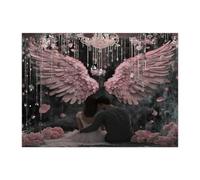 Romantico puzzle di San Valentino per adulti 500 pezzi, puzzle in legno coppia angelo uomo e moglie, decorazioni con motivo amante per l'intrattenimento domestico