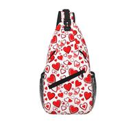 Romantico Red Heart Sling Chest Bag - Slim Sling zaino per uomo donna leggero viaggio borsa a tracolla borsa a tracolla casual Daypack