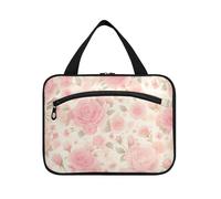 Romantico rosa rosa fiori appeso viaggio dimensioni articoli da toeletta per gli uomini con gancio, designer borse medicine essenziali per viaggio trucco viaggio maleta para maquillaje L