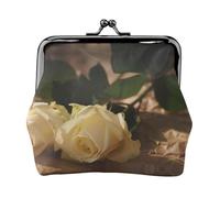 Romantico Rose Stampa Portamonete per Uomini Donne Pelle Bacio Lock Piccolo Sacchetto Coin Wallet
