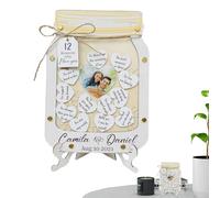 Romantico scatola di memoria - barattolo decorativo, supporto di token sinceri, espressione 'amore creativo hearts | Capsula di messaggi d'amore in legno, scatola di affermazione personalizzata, b