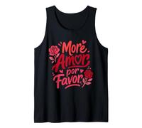 Romantico Spagnolo Rose Lettering More Amor por Favor Canotta