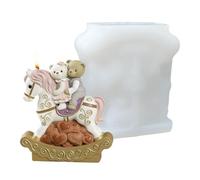 Romantico stampo in silicone, riutilizzabile, facile da rilasciare, a forma di coppia di che cavalca un cavallo, strumento per calcestruzzo, gesso, resina epossidica, accessorio decorativo fai da