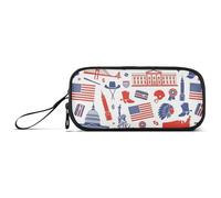 Romantico Statua della Libertà Nylon Pencil Bag Scuola Alta Capacità Scuola Matita Astuccio Cancelleria per Elementari Adulti