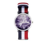Romantico Swan Lake orologio sportivo per uomo donna cinturino in nylon orologio da polso analogico al quarzo, Stile:, regular, Cinturino