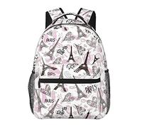 Romantico Torre Eiffel Parigi, zaini per computer portatile per viaggi e lavoro, borse leggere per libri per uomini e donne, Torre Eiffel Parigi, One Size, Zaino daypack