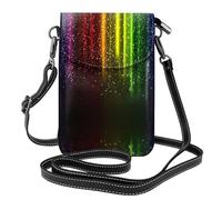 Romantico viola lavanda stampa piccola borsa per cellulare - Borsa a tracolla, design in pelle per uso quotidiano, viaggi e shopping, Neon arcobaleno, Taglia unica