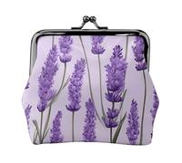 Romantico viola lavanda stampa squisita versatile bacio serratura portamonete carino piccolo portafoglio con cerniera per monete carte