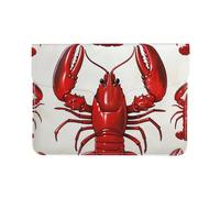 Romantico Viola Lavanda Stampato Laptop Sleeve 13 Pollici Pelle Laptop Case Computer Bag Cover per Viaggi, Lavoro, Affari, Stampa di aragosta rossa, Taglia unica