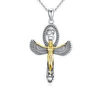 ROMANTICWORK Collana per la festa della mamma, in argento Sterling 925, con amuleto delle dee dell'Egitto, mitologia greca, gioielli, regali per te, Argento sterling