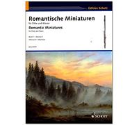 Romantique miniatures bande 1 pour flûte et piano en difficulté entre gehobener sous Niveau et Moyens Niveau - Note livre avec cœur Note colorée Pince