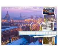 Romantisches Dresden im Winter (Tischkalender 2026 DIN A5 quer), CALVENDO Monatskalender: Winterzauber in der romantischen Dresdner Altstadt