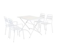 ROMANUS - set tavolo in alluminio e teak cm 110 x 70 x 72 h con 4 poltrone Romanus