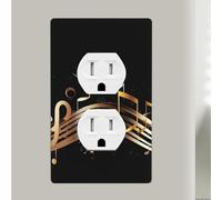 Romanzo Nota Musicale Singolo Duplex Piastra Da Parete Coperture Decorativo Interruttore Della Luce Placche di Plastica Decorazione Per La Casa Camera Da Letto Cucina Decorativo 11.4 * 7.96 Pollici