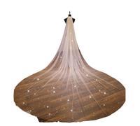 ROMDANTY Velo da Sposa Lungo Bling Bling con Paillettes, Velo Cattedrale Bianco Scintillante e Oro Champagne con Pettine, Accessorio Perfetto per Matrimonio e Addio al Nubilato