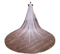 ROMDANTY Velo da Sposa Lungo Bling Bling con Paillettes, Velo Cattedrale Bianco Scintillante e Oro Champagne con Pettine, Accessorio Perfetto per Matrimonio e Addio al Nubilato