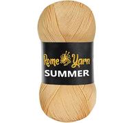 Rome Yarn Filato estivo, effetto seta, 100 g, 350 m, 100% microfibra, filato acrilico anti-pelucchi, filo per lavori artistici all'uncinetto, 1 confezione, 275 schiuma color miele