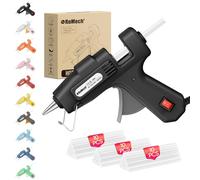 ROMECH Mini pistola per colla a caldo da 20 W con 30 bastoncini di colla, preriscaldamento rapido, kit per colla a caldo, resistente, per artigianato, fai da te, riparazioni (nero)