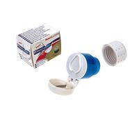 Romed - Mortaio per pillole 3 in 1: tagliacapelli, mortaio per compresse, vassoio per compresse, bianco/blu, 2 reparti