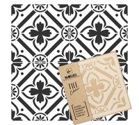 NAKLEO Stencil per Piastrelle per Pittura 10x10cm, Romeira Spagnolo Floreale Marocchino Moresco, Modello Geometrico Plastica e Riutilizzabile, Fai Da Te Decorazioni Casa, Pavimento Pareti Muro Legno