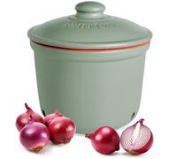 Romertopf Pentola fresca MAXI 2,8 litri - Casseruola per cipolle in ceramica - Argilla traspirante mantiene le verdure fresche più a lungo, ideale circolazione dell'aria, verde