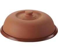 Romertopf Piatto per pane con cloche - Piatto refrigerante in argilla naturale, piatto per formaggio e piatto da portata per colazione, pane, brunch e picnic, raffreddamento sostenibile senza