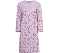 Romesa - Camicia da notte da donna lunga termica, con stampa e ricamo, Colore: rosa., XXL