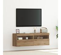 ROMHZKS Armadi per TV con luci a LED, 2 pezzi, in rovere Artisan