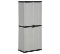 ROMHZKS Armadietto da giardino in PVC con 3 ripiani, robusto armadio da terrazza in polipropilene per uno spazio ottimale in giardino e sul balcone