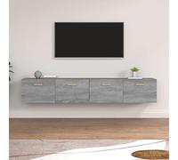 ROMHZKS Armadietto da parete con 2 scomparti in legno - Contenitore per libri e riviste