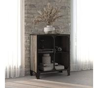 ROMHZKS Armadietto in metallo MDF con ripiano e ante a rete per DVD, dispositivi multimediali, libri, spazio di archiviazione, soggiorno, camera da letto, urbano industriale De