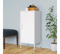 ROMHZKS Armadio in acciaio con 2 ripiani - Armadietto robusto per DVD, dispositivi multimediali e libri