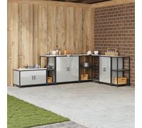 ROMHZKS Armadio modulare in argento con superficie resistente al calore per l'organizzazione flessibile dello spazio 60 x 50 x 92 cm, in acciaio galvanizzato