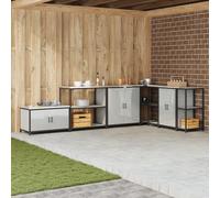 ROMHZKS Armadio modulare in argento con superficie resistente al calore per l'organizzazione flessibile dello spazio 60 x 50 x 92 cm, in acciaio galvanizzato