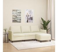 ROMHZKS Divano a 3 posti con sgabello, moderno, in ecopelle, durevole, resistente allo sporco, confortevole, struttura robusta, versatile, poggiapiedi dal design compatto, lussuoso