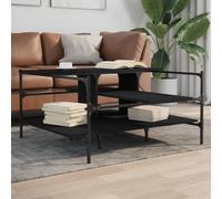 ROMHZKS Elegante tavolino da caffè con spazio di archiviazione, resistente materiale in legno e gambe in acciaio per stabilità ed eleganza nel soggiorno.