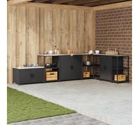 ROMHZKS Mensola da cucina con ripiano con deposito, colore nero, modulare con superficie resistente al calore, per organizzazione flessibile dello spazio 60 x 50 x 92 cm, in acciaio