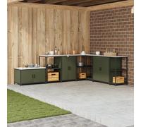 ROMHZKS Mensola da cucina con ripiano con porta con serratura verde oliva armadio modulare con superficie resistente al calore per organizzazione flessibile dello spazio 60 x 50 x 9