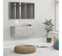 ROMHZKS Mobile per TV, grigio cemento, con cassetti, 80 x 30 x 30 cm, in legno