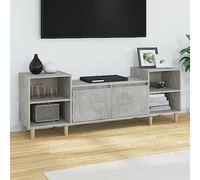 ROMHZKS Mobile per TV, grigio cemento, tavolino da caffè, consolle con cassetti, 160 x 35 x 55 cm, in legno