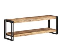 ROMHZKS Mobile per TV, per soggiorno, TV, in legno di mango grezzo, 120 x 30 x 40 cm