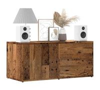 ROMHZKS Mobile TV con effetto legno anticato per TV, 80 x 34 x 35,5 cm, in legno