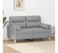 ROMHZKS Moderno divano a 2 posti con cuscini decorativi, tessuto resistente e struttura in metallo - traspirante, fodera rimovibile, comoda per il relax