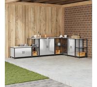 ROMHZKS Scaffalatura da cucina con ripiano in argento modulare con superficie resistente al calore per l'organizzazione flessibile dello spazio 60 x 50 x 92 cm, in acciaio inox