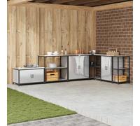 ROMHZKS Scaffalatura da cucina con ripiano in argento modulare con superficie resistente al calore per l'organizzazione flessibile dello spazio 60 x 50 x 92 cm, in acciaio inox