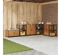 ROMHZKS Scaffalatura da cucina con scaffale, armadio modulare arrugginito, con superficie resistente al calore, per organizzare la stanza flessibile, 60 x 50 x 92 cm, acciaio meteo