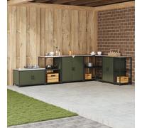 ROMHZKS Scaffale da cucina con ripiano con porta verde oliva, cabinet modulare con superficie resistente al calore, per organizzazione flessibile dello spazio 60 x 50 x 92 cm, in acciaio