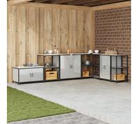 ROMHZKS Scaffale da cucina in argento modulare con superficie resistente al calore per l'organizzazione flessibile dello spazio 60 x 50 x 92 cm in acciaio galvanizzato